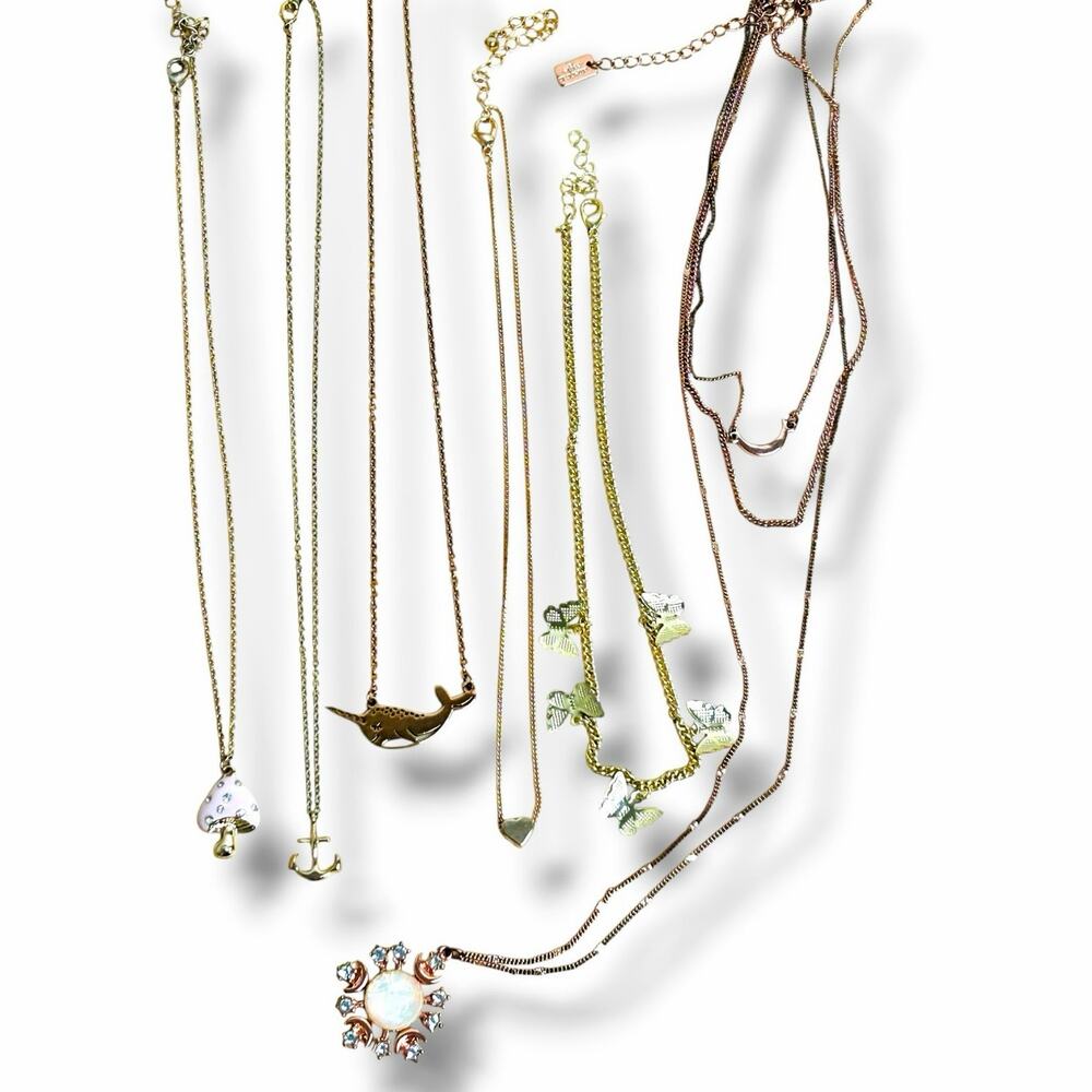 Gold Tones Necklaces Mixed Lot Feminine Fun Various Tones and Lengths Fun Mix